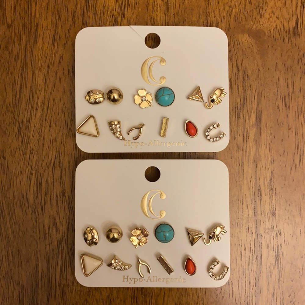 NWT Charming Charlie Gold Earring Sets